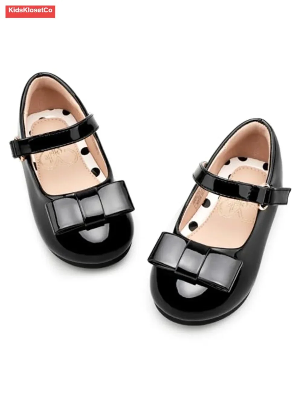 Girls Mary Jane Flats with Bow Faux Leather Dress Shoes School Party